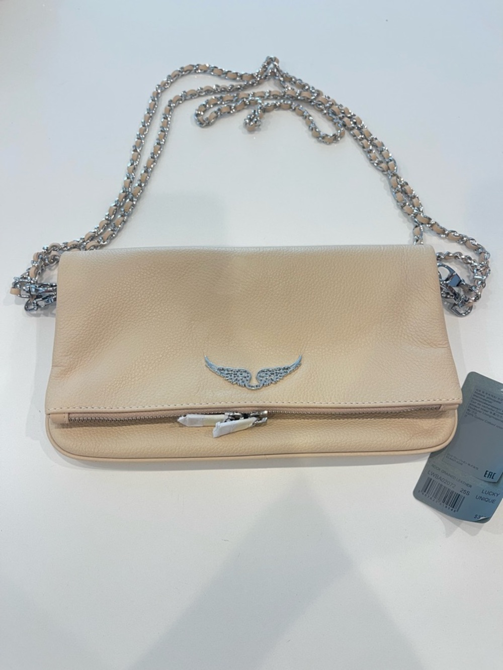 $328 Zadig&Voltaire Rock Grained leather clutch bag NWOT - Picture 6 of 12